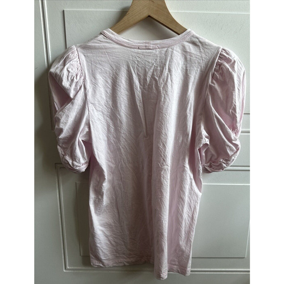 A.L.C. Katie Pale Pink Puff Sleeve Shirt Sixe X-Small Designer Casual Chic Relax - Picture 8 of 10
